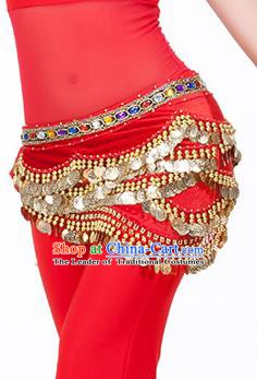 Traditional Asian Indian Belly Dance Waist Accessories Red Waistband India National Dance Belts for Women