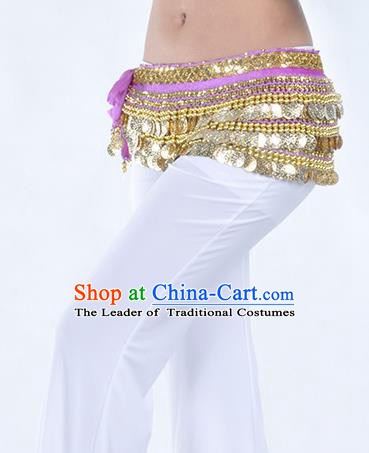 Purple Waistband Asian Indian Belly Dance Waist Accessories India National Dance Belts for Women