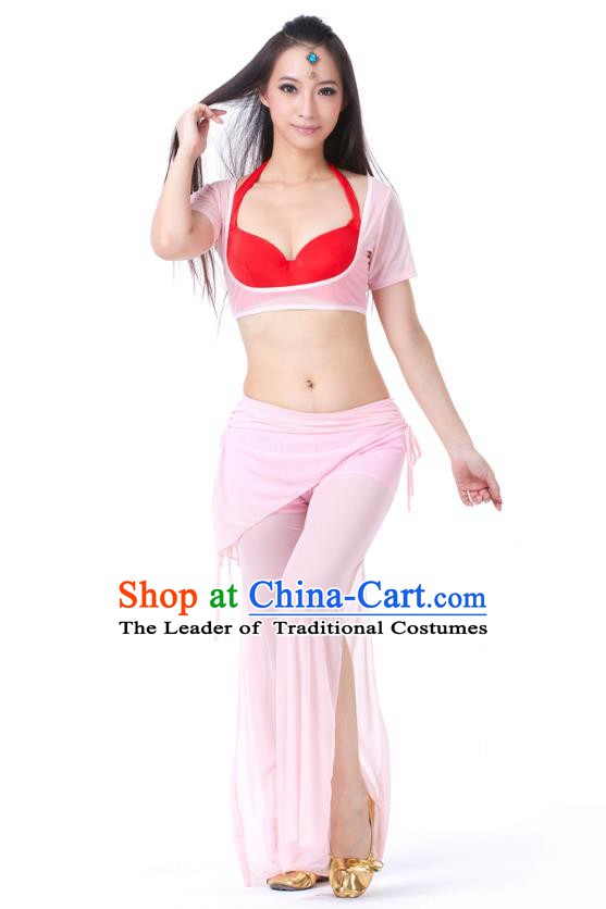 Asian Indian Belly Dance Pink Uniform India Raks Sharki Dress Oriental Dance Clothing for Women