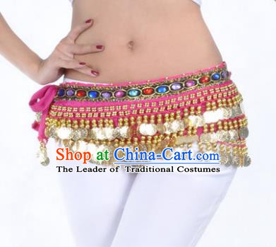 Asian Indian Traditional Belly Dance Rosy Belts Waistband India Raks Sharki Waist Accessories for Women