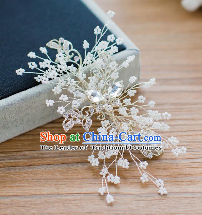 Handmade Classical Wedding Hair Accessories Bride Crystal Hair Stick Headband for Women