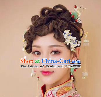Chinese Handmade Classical Hair Accessories Ancient Palace Tassel Hairpins Step Shake Complete Set for Women