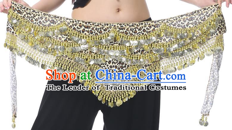 Indian Belly Dance Leopard Waistband India Raks Sharki Paillette Belts Waist Accessories for Women
