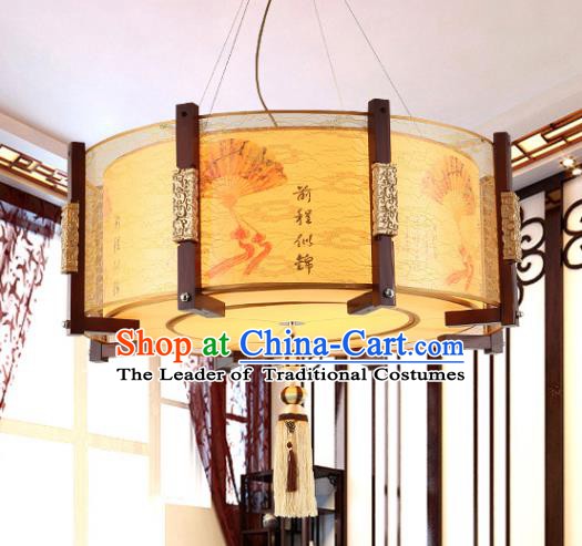 Traditional Chinese Wood Painted Hanging Palace Lanterns Handmade Lantern Ancient Ceiling Lamp