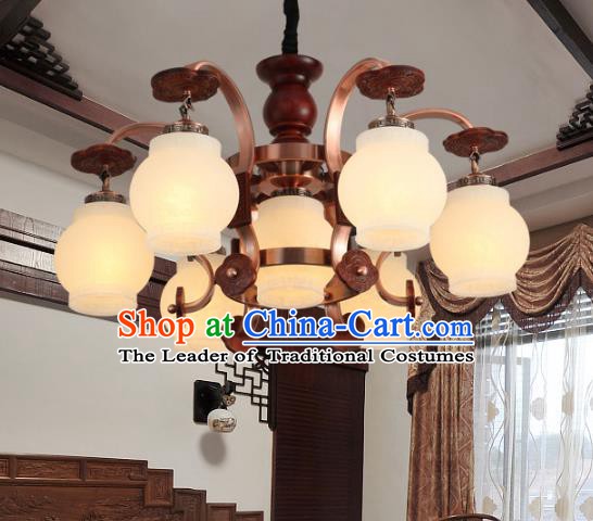 Traditional Chinese Palace Lanterns Handmade Seven-Lights Lantern Ancient Ceiling Lamp
