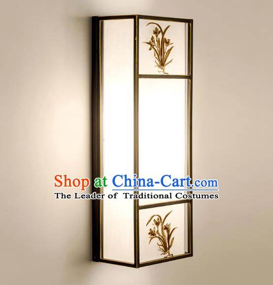 Traditional China Ancient Painting Orchid Wall Lanterns Handmade Lantern Ancient Lamp