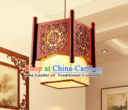 Traditional Chinese Wood Carving Hanging Lanterns Handmade Palace Ceiling Lantern Ancient Lamp