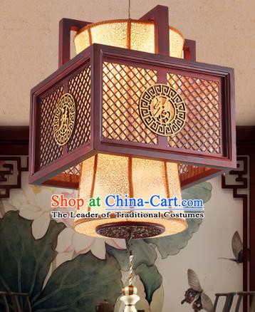 Traditional Chinese Handmade Wood Carving Lantern Asian Ceiling Lanterns Ancient Lantern