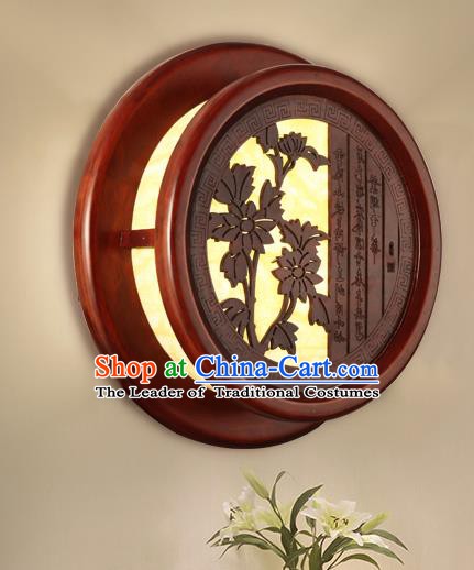 China Handmade Palace Lanterns Chrysanthemum Wall Lantern Ancient Wood Lanterns Traditional Lamp