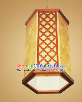 Traditional Chinese Handmade Wood Palace Lantern Parchment Hanging Lanterns Ancient Lamp