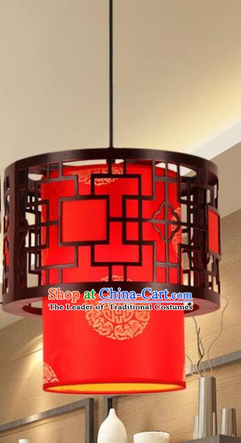 Traditional Chinese New Year Palace Lantern Handmade Wood Red Hanging Lanterns Ancient Lamp