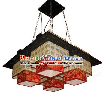 Traditional Chinese Parchment Palace Lantern Handmade Carving Ceiling Lanterns Ancient Lamp