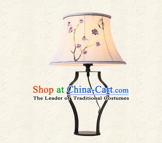 Traditional Chinese Palace Lantern Handmade Painted Purple Flowers Desk Lanterns Ancient Lamp