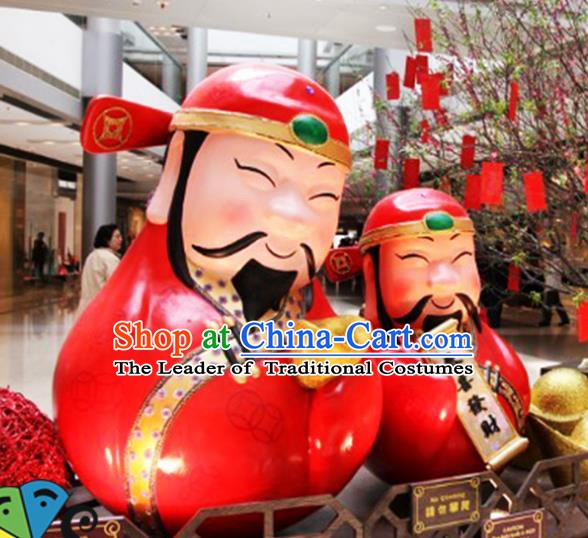 Handmade China New Year Lamplight Decorations LED Lamp God of wealth Lanterns