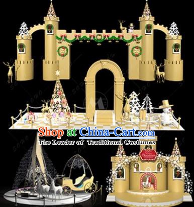 Traditional Christmas Castle Light Show Decorations Lamps Stage Display Lamplight LED Lanterns