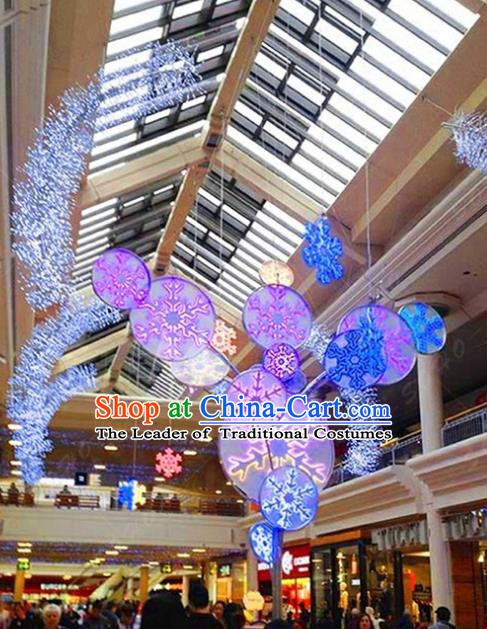 Traditional Christmas Snowflake Light Show Decorations Lamps Stage Display Lamplight LED Lanterns