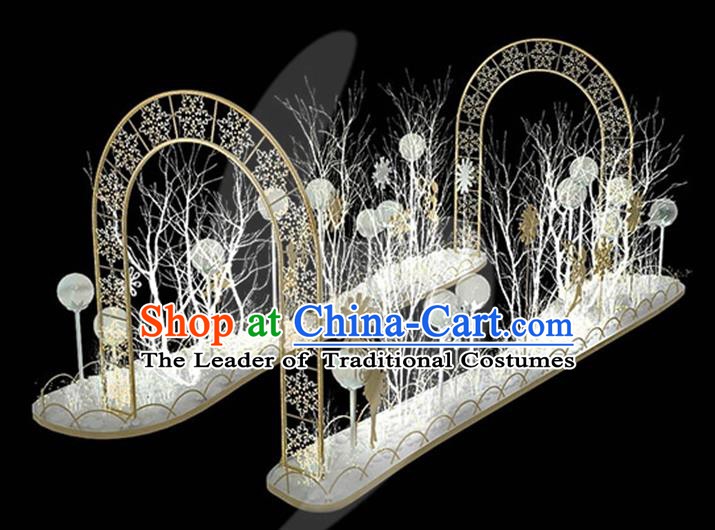 Traditional Handmade Christmas Lights Archway Stage Decorations Shiny Lamplight LED Lanterns