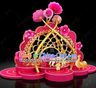 China Traditional New Year Flowers Lamp Decorations Lamplight Stage Display Lanterns
