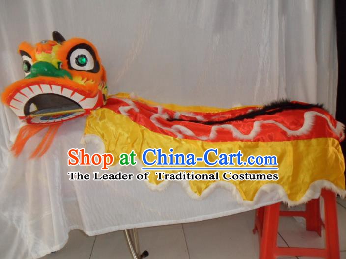 Chinese Traditional Children Lion Dance Costumes Professional Celebration and Parade Lion Head Complete Set
