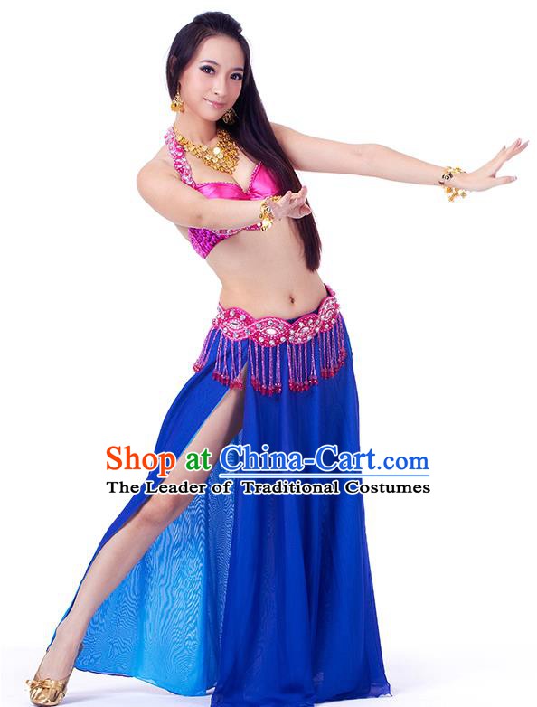 Traditional Indian Belly Dance Royalblue Dress India Oriental Dance Clothing for Women