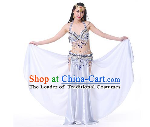 Indian Oriental Belly Dance Performance Costume Traditional Raks Sharki Dance White Dress for Women