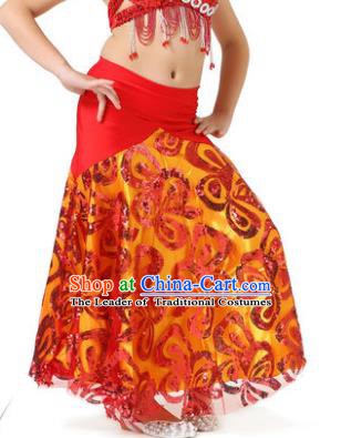 Top Indian Belly Dance Children Red Skirt India Traditional Oriental Dance Performance Costume for Kids