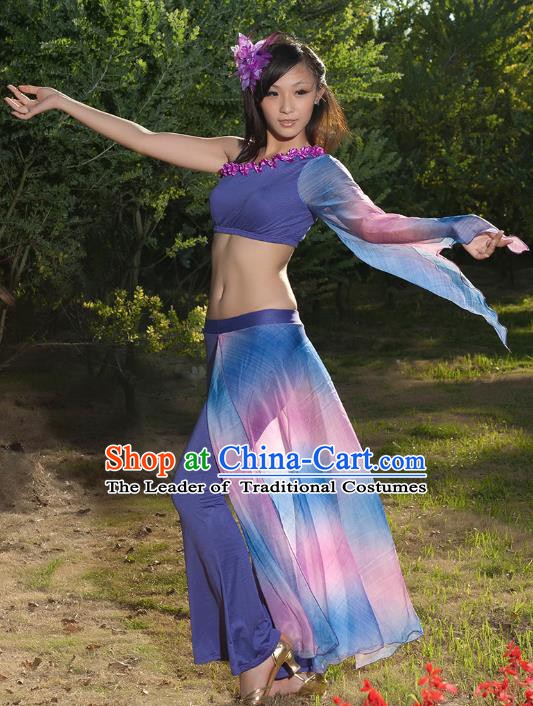 Indian Traditional Belly Dance Costume Classical Oriental Dance Gradient Dress for Women