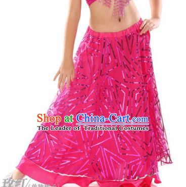 Asian Indian Children Belly Dance Rosy Bust Skirt Raks Sharki Oriental Dance Clothing for Kids