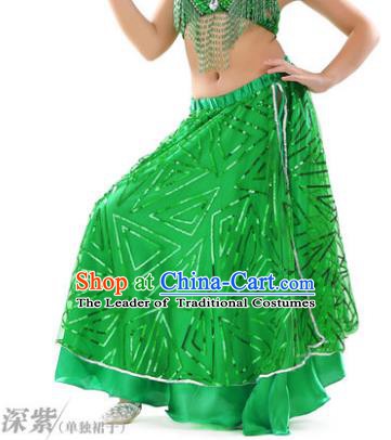 Asian Indian Children Belly Dance Green Bust Skirt Raks Sharki Oriental Dance Clothing for Kids