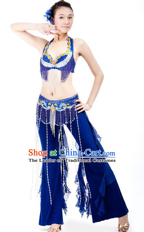 Top Grade Belly Dance Royalblue Uniform Indian Raks Sharki Oriental Dance Clothing for Women