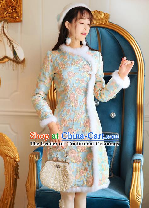 Traditional Chinese National Embroidered Qipao Dress Tangsuit Cheongsam Clothing for Women