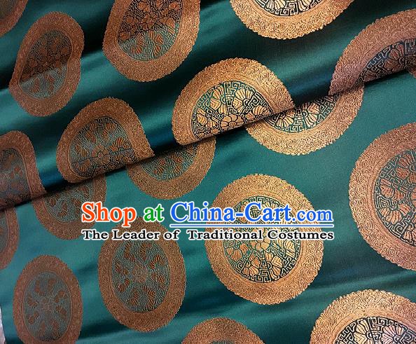 Chinese Traditional Fabric Palace Pattern Design Green Brocade Chinese Mongolian Robe Fabric Asian Material
