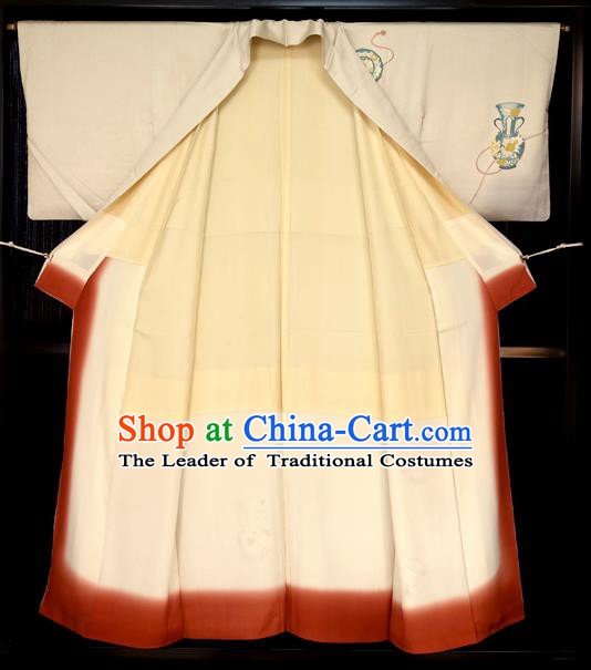 Traditional Japan Vintage Costume Furisode Kimono Japanese Yukata Dress for Women