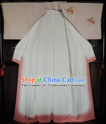 Traditional Japan Palace Costume Bride Furisode Kimono Japanese Yukata Dress for Women