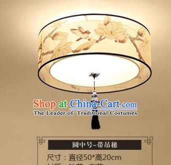 Traditional Chinese Handmade Lantern Classical Magnolia Round Ceiling Lamp Ancient Lanern