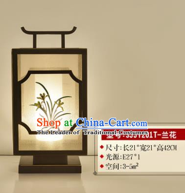 Traditional Asian Chinese Lantern China Ancient Electric Orchid Desk Lamp Palace Lantern