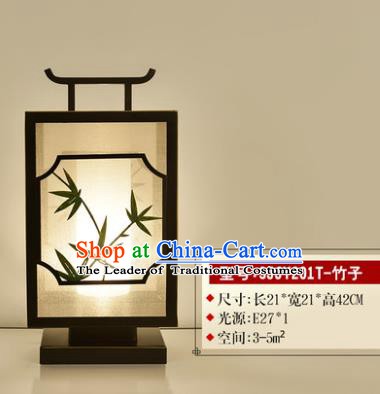 Traditional Asian Chinese Lantern China Ancient Electric Bamboo Desk Lamp Palace Lantern