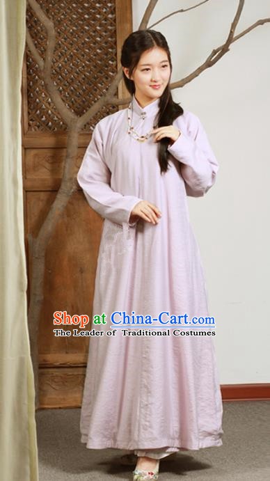 Ancient Chinese National Costumes Pink Cheongsam Dress for Women
