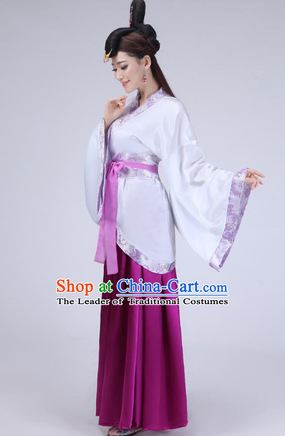 Chinese Ancient Han Dynasty Palace Lady Historical Costume Princess Embroidered Hanfu Dress for Women
