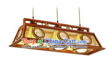 China Handmade Ceiling Lantern Traditional Ancient Three-Lights Lanterns Palace Lamp