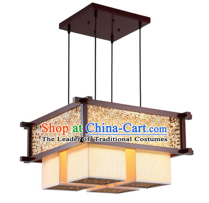 Asian China Handmade Wood Carving Lantern Traditional Ancient Ceiling Lamp Hanging Palace Lanterns