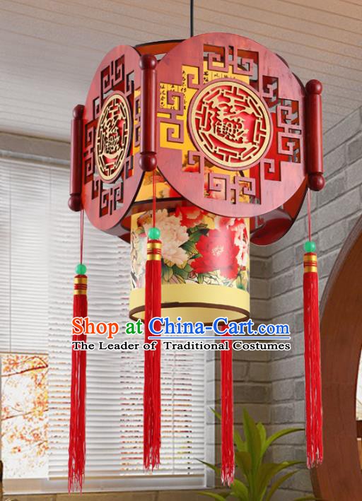 Chinese Handmade Lantern Traditional Palace Wood Ceiling Lamp Ancient Hanging Lanterns