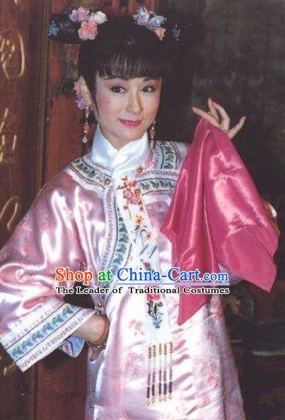 Chinese Ancient Qing Dynasty Young Empress Dowager Cixi Embroidered Manchu Dress Historical Costume for Women