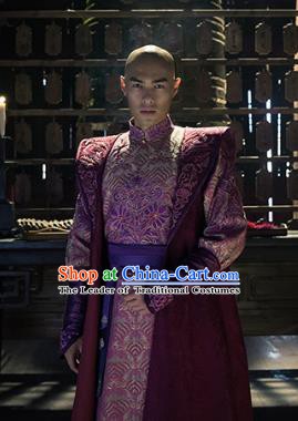 Chinese Qing Dynasty Prince Yinreng Replica Costumes Ancient Manchu Historical Costume for Men