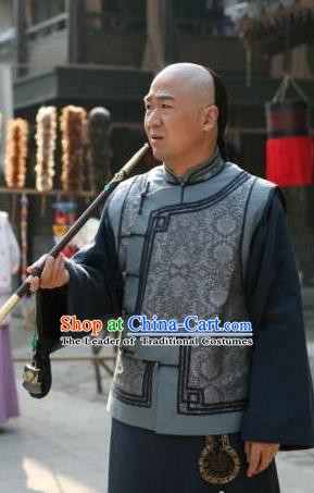 Chinese Qing Dynasty Ji Xiaolan Historical Costume Ancient Grand Secretariat Clothing for Men