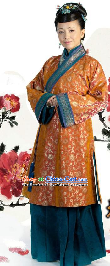 Ancient Chinese Ming Dynasty Historical Costume Dowager Countess Replica Costume for Women