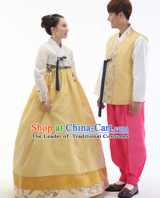 Asian Korean Traditional Costumes Ancient Korean Hanbok Bride and Bridegroom Costumes Complete Set