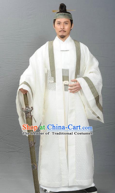 Ancient Chinese Ming Dynasty Swordsman Taoist Priest Costume for Men