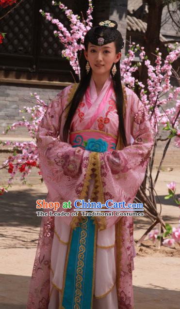Chinese Ancient Ming Dynasty Princess Embroidered Traditional Dress Replica Costume for Women