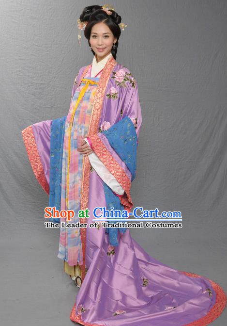 Chinese Song Dynasty Imperial Consort De of Zhao Yun Embroidered Dress Ancient Palace Replica Costume for Women